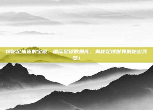 揭秘足球迷的宝藏：国际足球数据库，揭秘足球世界的秘密武器！
