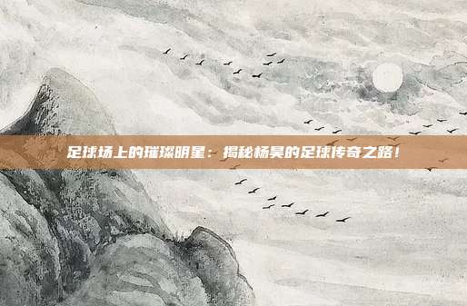 足球场上的璀璨明星:揭秘杨昊的足球传奇之路!