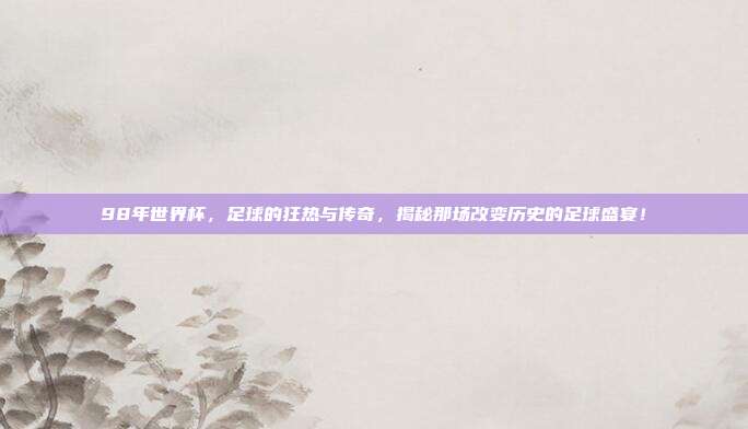 98年世界杯,足球的狂热与传奇,揭秘那场改变历史的足球盛宴!