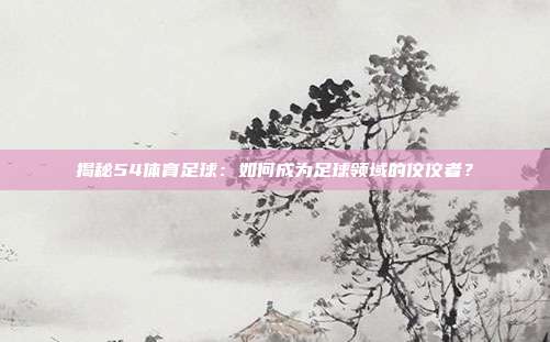 揭秘54体育足球：如何成为足球领域的佼佼者？