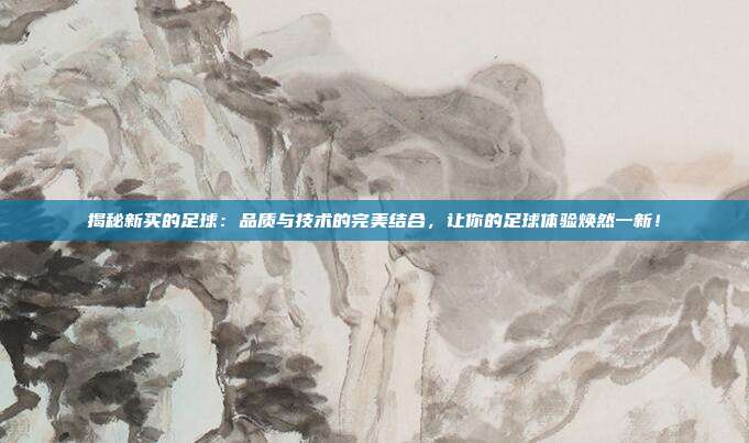 揭秘新买的足球:品质与技术的完美结合,让你的足球体验焕然一新!