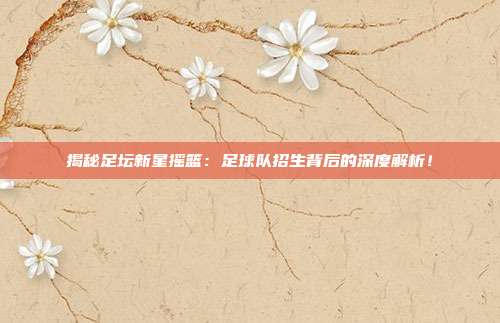 揭秘足坛新星摇篮：足球队招生背后的深度解析！