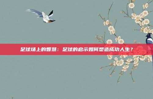 足球场上的智慧：足球的启示如何塑造成功人生？