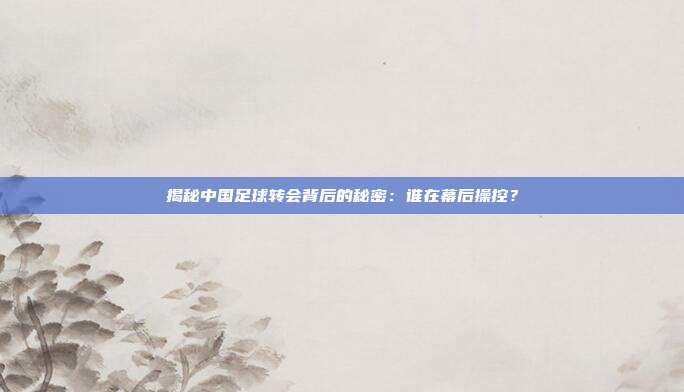 揭秘中国足球转会背后的秘密:谁在幕后操控?
