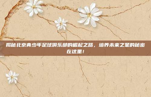 揭秘北京青少年足球俱乐部的崛起之路，培养未来之星的秘密在这里！