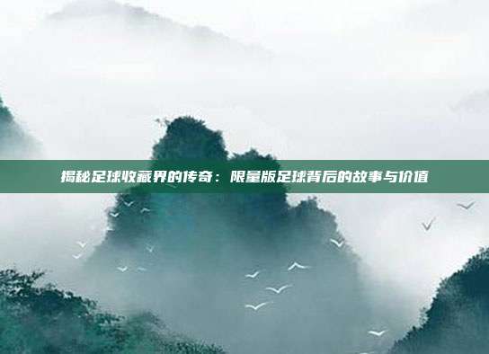 揭秘足球收藏界的传奇：限量版足球背后的故事与价值