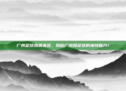 广州足球热潮来袭,揭秘广州踢足球的独特魅力!
