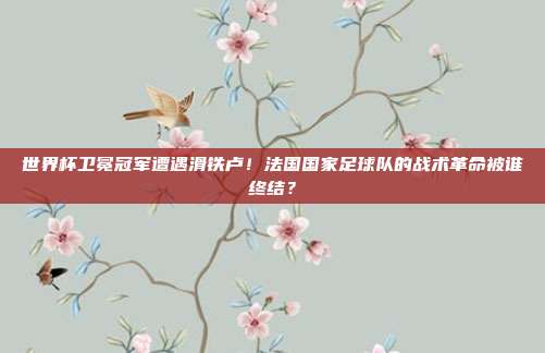 世界杯卫冕冠军遭遇滑铁卢！法国国家足球队的战术革命被谁终结？