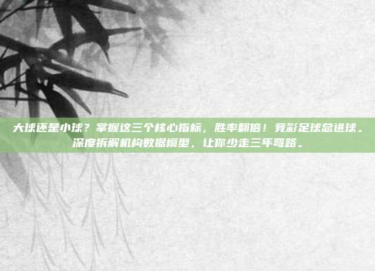 大球还是小球？掌握这三个核心指标，胜率翻倍！竞彩足球总进球。深度拆解机构数据模型，让你少走三年弯路。