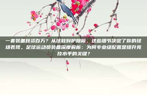 一套装备耗资百万？从球鞋到护腿板，这些细节决定了你的球场表现。足球运动员装备深度解析：为何专业级配置是提升竞技水平的关键？