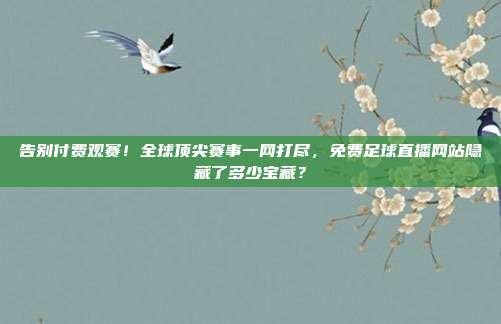 告别付费观赛！全球顶尖赛事一网打尽，免费足球直播网站隐藏了多少宝藏？