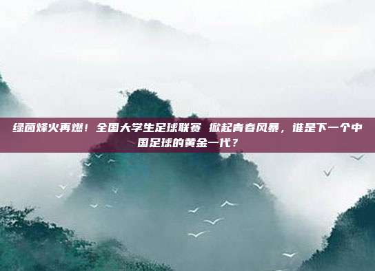 绿茵烽火再燃！全国大学生足球联赛 掀起青春风暴，谁是下一个中国足球的黄金一代？