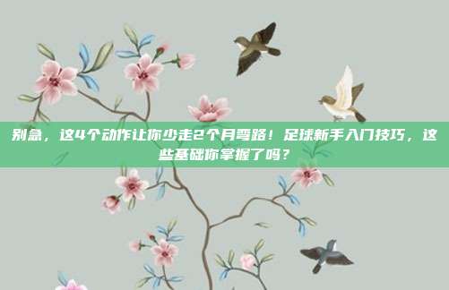 别急，这4个动作让你少走2个月弯路！足球新手入门技巧，这些基础你掌握了吗？