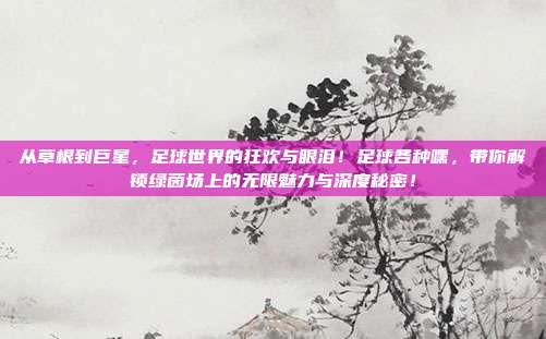 从草根到巨星，足球世界的狂欢与眼泪！足球各种嘿，带你解锁绿茵场上的无限魅力与深度秘密！