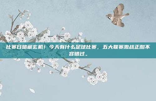 比赛日暗藏玄机！今天有什么足球比赛，五大联赛激战正酣不容错过。
