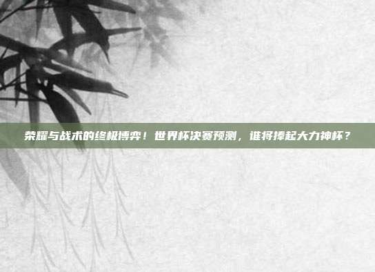 荣耀与战术的终极博弈！世界杯决赛预测，谁将捧起大力神杯？