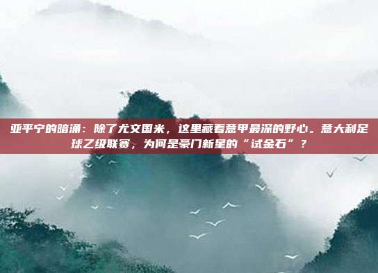 亚平宁的暗涌：除了尤文国米，这里藏着意甲最深的野心。意大利足球乙级联赛，为何是豪门新星的“试金石”？