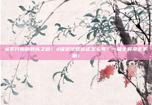 从零开始的教练之路！d级足球教练证怎么考？一篇全解拿走不谢！