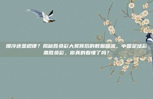 爆冷还是规律？揭秘胜负彩大奖背后的数据暗流。中国足球彩票胜负彩，你真的看懂了吗？