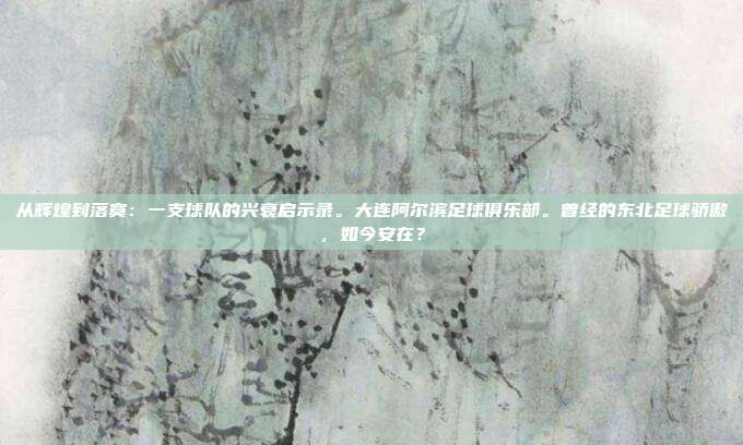 从辉煌到落寞：一支球队的兴衰启示录。大连阿尔滨足球俱乐部。曾经的东北足球骄傲，如今安在？