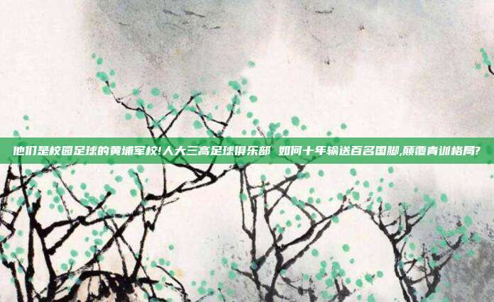 他们是校园足球的黄埔军校!人大三高足球俱乐部 如何十年输送百名国脚,颠覆青训格局?
