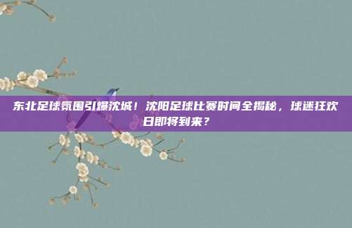 东北足球氛围引爆沈城！沈阳足球比赛时间全揭秘，球迷狂欢日即将到来？