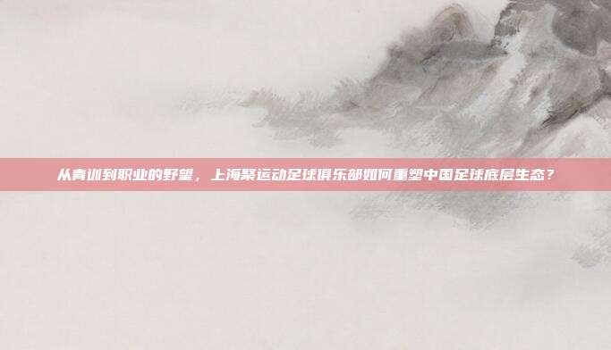 从青训到职业的野望，上海聚运动足球俱乐部如何重塑中国足球底层生态？