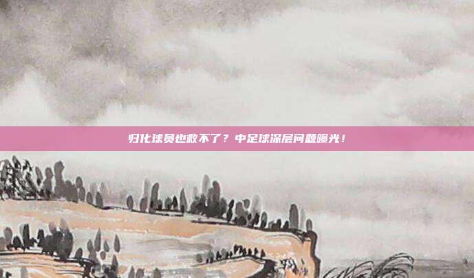 归化球员也救不了？中足球深层问题曝光！