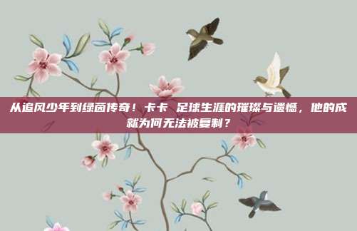 从追风少年到绿茵传奇！卡卡 足球生涯的璀璨与遗憾，他的成就为何无法被复制？