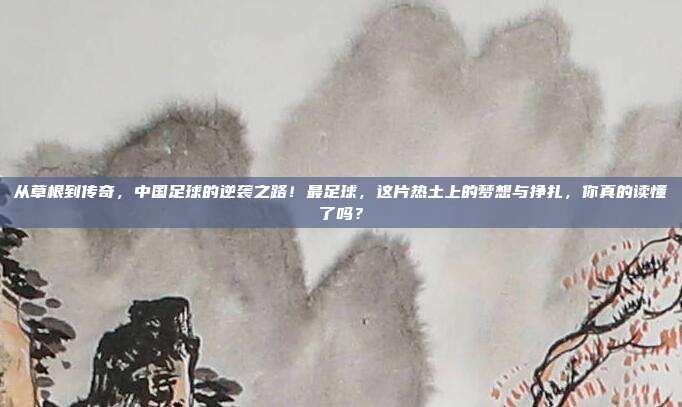 从草根到传奇，中国足球的逆袭之路！最足球，这片热土上的梦想与挣扎，你真的读懂了吗？