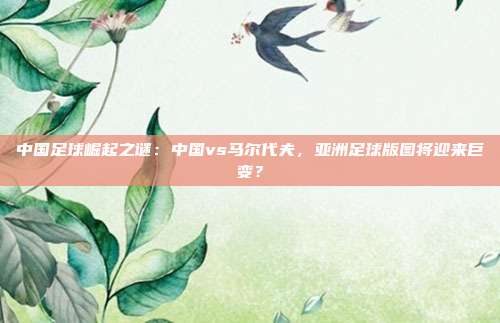 中国足球崛起之谜：中国vs马尔代夫，亚洲足球版图将迎来巨变？