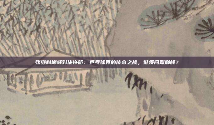 张继科巅峰对决许昕：乒乓球界的传奇之战，谁将问鼎巅峰？
