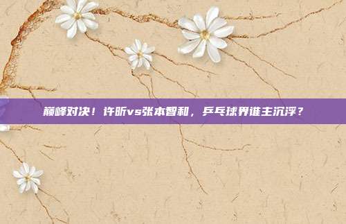 巅峰对决！许昕vs张本智和，乒乓球界谁主沉浮？