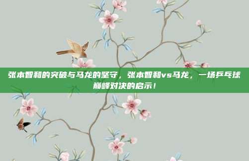 张本智和的突破与马龙的坚守，张本智和vs马龙，一场乒乓球巅峰对决的启示！
