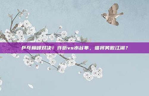 乒乓巅峰对决！许昕vs水谷隼，谁将笑傲江湖？