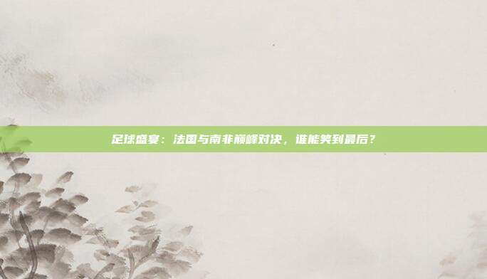 足球盛宴：法国与南非巅峰对决，谁能笑到最后？