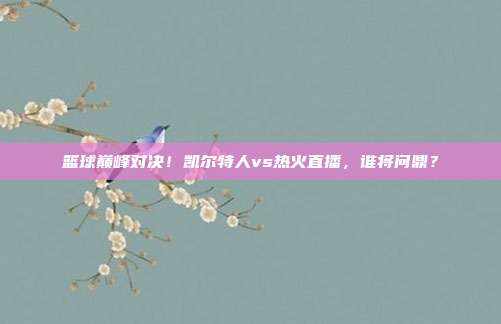 篮球巅峰对决！凯尔特人vs热火直播，谁将问鼎？