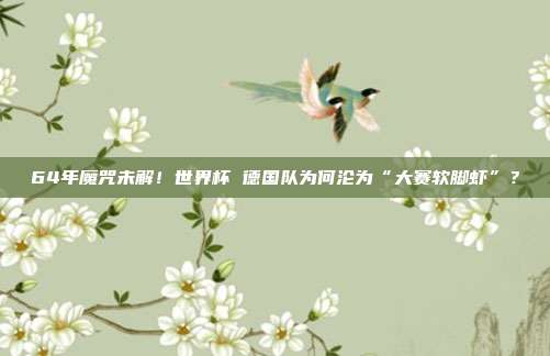 64年魔咒未解！世界杯 德国队为何沦为“大赛软脚虾”？