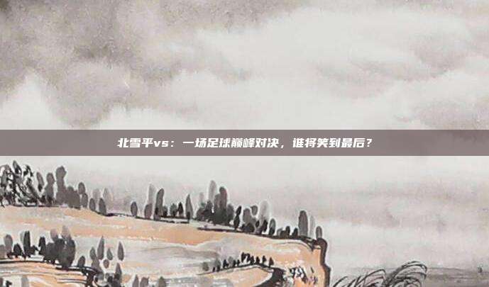 北雪平vs：一场足球巅峰对决，谁将笑到最后？