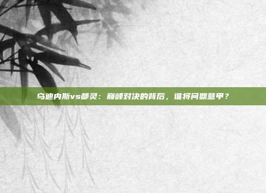 乌迪内斯vs都灵：巅峰对决的背后，谁将问鼎意甲？