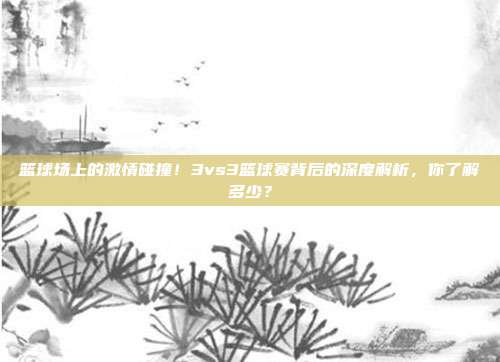 篮球场上的激情碰撞！3vs3篮球赛背后的深度解析，你了解多少？