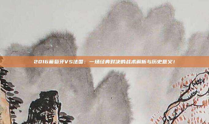 2016葡萄牙VS法国：一场经典对决的战术解析与历史意义！