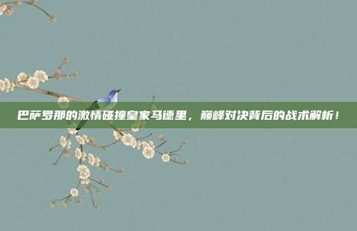 巴萨罗那的激情碰撞皇家马德里，巅峰对决背后的战术解析！