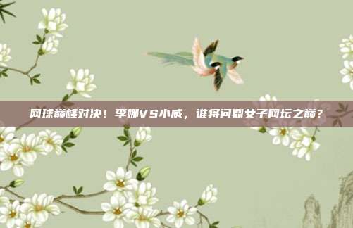 网球巅峰对决！李娜VS小威，谁将问鼎女子网坛之巅？
