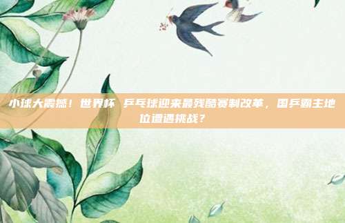 小球大震撼！世界杯 乒乓球迎来最残酷赛制改革，国乒霸主地位遭遇挑战？