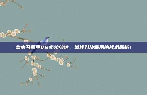皇家马德里VS格拉纳达，巅峰对决背后的战术解析！