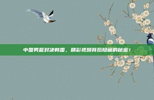 中国男篮对决韩国，精彩视频背后隐藏的秘密！