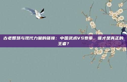 古老智慧与现代力量的碰撞：中国武术VS泰拳，谁才是真正的王者？