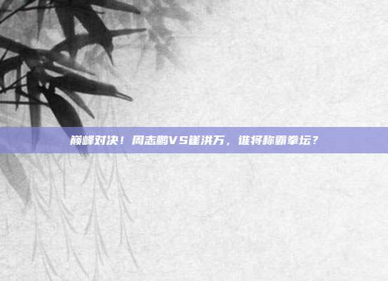 巅峰对决！周志鹏VS崔洪万，谁将称霸拳坛？