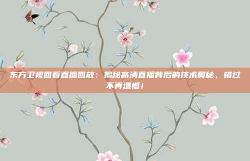 东方卫视回看直播回放：揭秘高清直播背后的技术奥秘，错过不再遗憾！